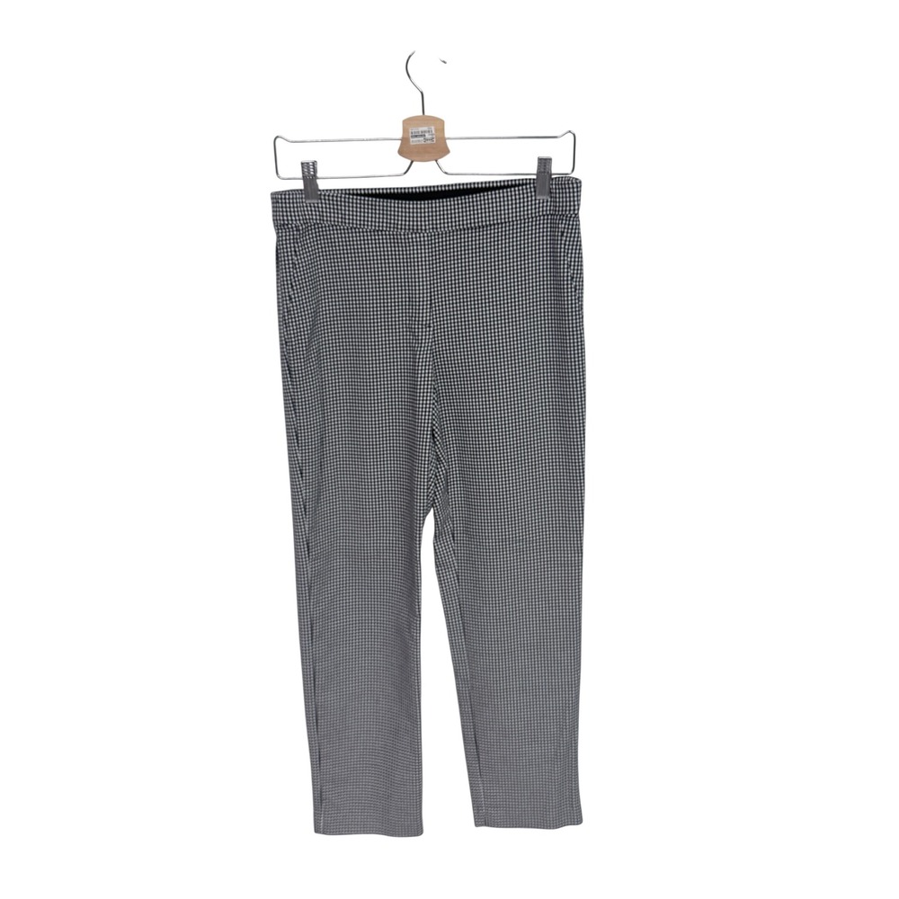 J. Jill Womens Black White Gingham Check Pull On Ankle Pants Size 6
